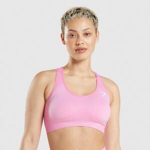 Gymshark Womens Vital Seamless Sports Bra Size S Marl Pink Small